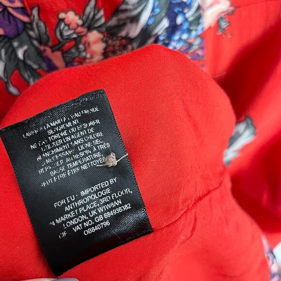 Maeve By Anthropologie Women's Caldwell Button Down Dress Size 0 Red Floral - Picture 10 of 12